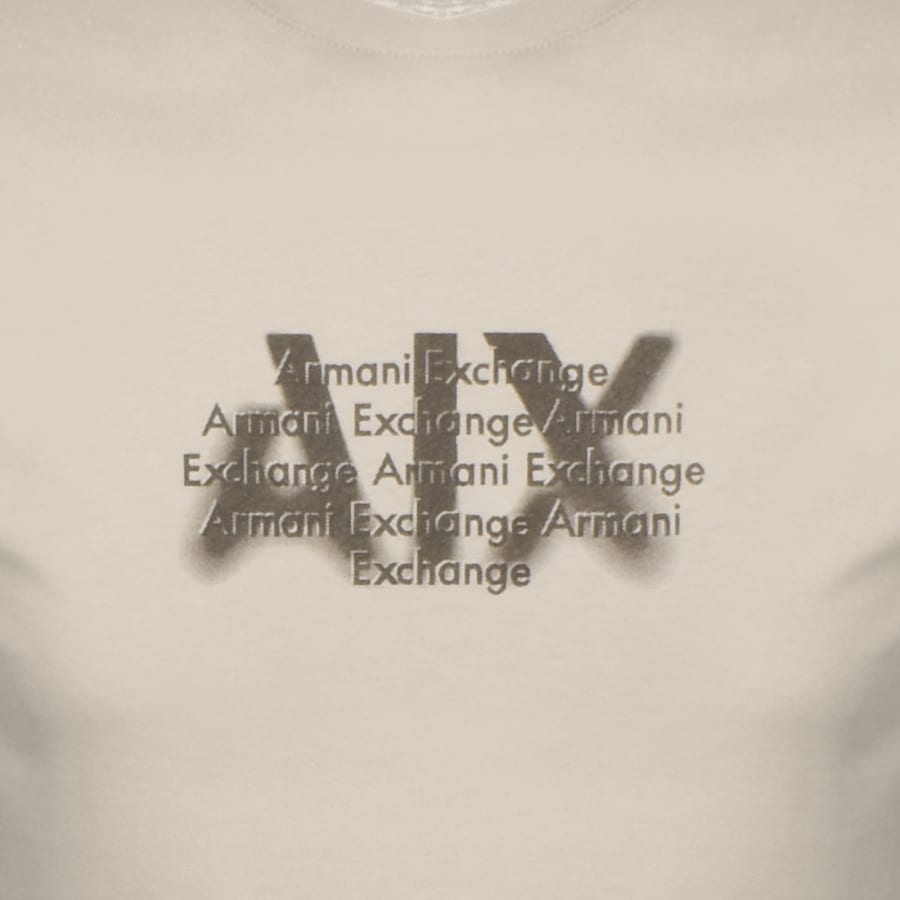 Armani Exchange Crew Neck Logo T Shirt Beige